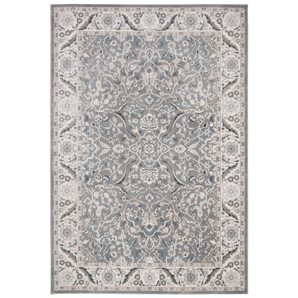 SAFAVIEH Isabella Kuzman Floral Bordered Area Rug, Grey/Dark Grey, 4' x 6'