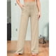 thumbnail image 4 of Pantalones Pierna para Mujer Pantalones Yoga Cintura Alta con Bolsillos Pantalones Deportivos Holgados y Elásticos para Trabajo o para Estar Cómoda en Casa Caqui L, 4 of 7