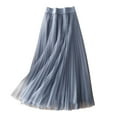 thumbnail image 3 of Women's High Waist Pleated Chiffon Skirt Casual Midi Skirt Lightweight Flowing Half Skirt For Summer Fashion Womens Plaid Skirt Jean Skirt for Women Pleated Denim Skirt Dance Skirts for Women Beach, 3 of 3