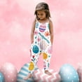 thumbnail image 1 of XDZJLR Combinaison pour Filles Imprimé de Pâques Sans Manches Pantalon Harem Blanc 3-4 Ans, 1 of 5