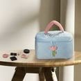 thumbnail image 7 of 1Pc Corduroy Makeup Bag Large Cosmetic Bag Aesthetic Cute Tulip Flower Pattern Makeup Bag Blue, 7 of 7