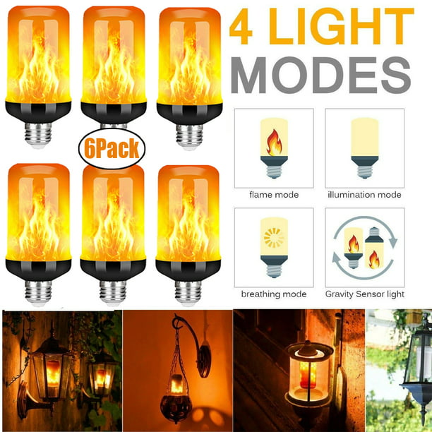 scheerapparaat Split cent 6Pack LED Flame Effect Light Bulb, 4 Modes, E27 Flame Bulb with Gravity  Sensor, Flickering Light Bulbs for Home/Party Decoration - Walmart.com