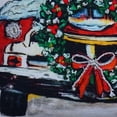 thumbnail image 5 of HomeRoots 482298 10 x 18 x 18 in. Red & Green Handmade Christmas Car Throw Pillow with Pom Poms, 5 of 5