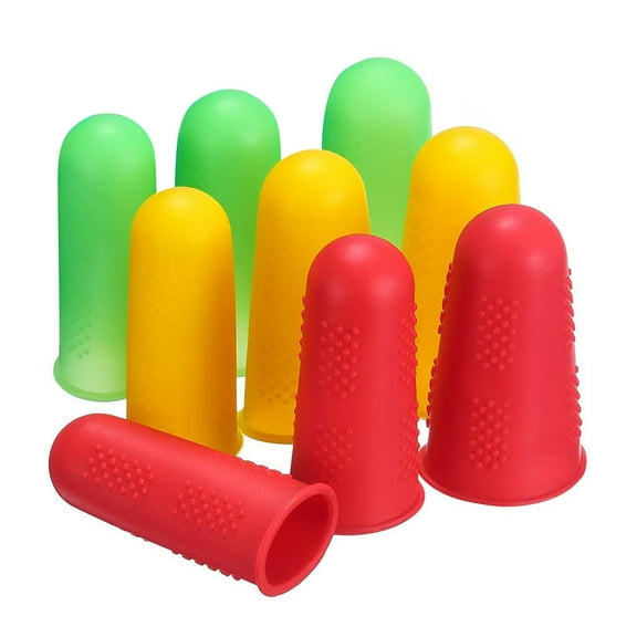 NICEXMAS Silicone Finger Sleeves Protective Cylindrical Assorted Color 9 Pcs Anti-Scald Anti-Skid