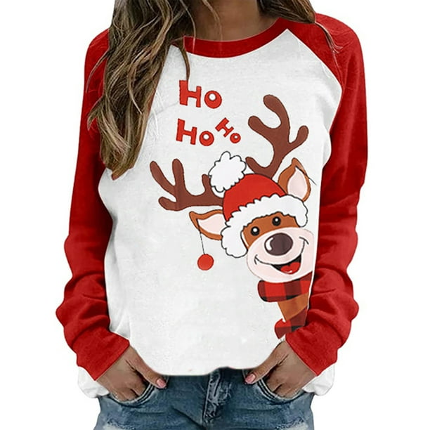 Seyurigaoka Women's Christmas Snowflake Reindeer Car Knitted Sweater ...
