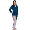 thumbnail image 3 of TowelSelections Women's Bed Jacket Fleece Cardigan Cuddly Robe Large/X-Large Deep Water, 3 of 5