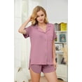 thumbnail image 2 of U2SKIIN Womens Short Pajama Set, Button Down Lightweight Pajama Set for Women Loungewear,(Dusty Pink,M), 2 of 5