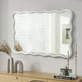thumbnail image 6 of TEWLOSS Wavy Mirrors Wall Mirror, 30"x20" Bathroom Mirror Wood Framed, White, 6 of 12