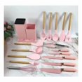 thumbnail image 3 of Set de utensilios de cocina de silicona rosa con mango de madera, 3 of 3