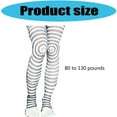 thumbnail image 3 of Women's Japanese Subcultures Punk White Silk Pantyhose Stockings Spirals Striped Patterned Opaque Tights Leggings Hosiery, 3 of 8