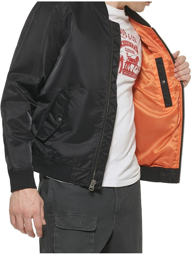 Levi's Men's Flight Satin Bomber Jacket Medium Black - Walmart.com