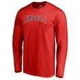 thumbnail image 2 of Men's Red Los Angeles Angels Team Wordmark Long Sleeve T-Shirt, 2 of 3