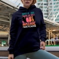 thumbnail image 2 of Just a Girl Who Loves Anime and Sketching, Illustrator or Artist Quote, Navy Blue Hooded Sweatshirt or Hoodie, XL, 2 of 5