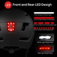 thumbnail image 2 of Casco de bicicleta ILM E3-10L con luz LED recargable por USB, color negro, 2 of 7