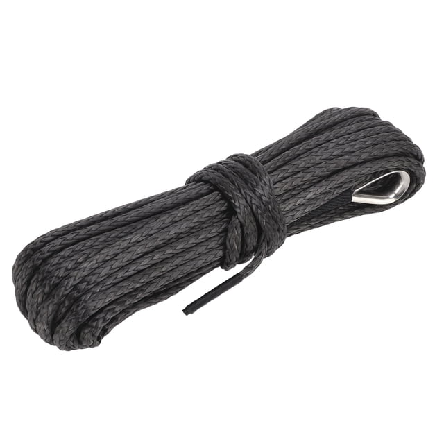Cuerda de cabrestante de remolque, repuesto resistente al desgaste, nailon negro, 15m/50 pies, para SUV, camión, ATV, UTV Jadeshay A