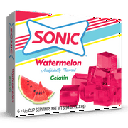 Sonic Watermelon Gelatin Mix, 6 Servings, 3.94 oz Shelf-Stable Cardboard Box