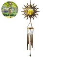thumbnail image 2 of Campanas de viento Sol Solar Crackle Bola de vidrio Campanas de viento Jardín Luna Luz nocturna Proyección de sombras Decoración de jardín Campanas de viento de cobre retro Tono profundo Mús, 2 of 5