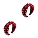 thumbnail image 4 of Minnieouse Diadema de franela con perlas, diadema antideslizante, aros para el pelo, diadema de plástico, tocado Vintage, buena elasticidad, para Rojo 2piezas, 4 of 6