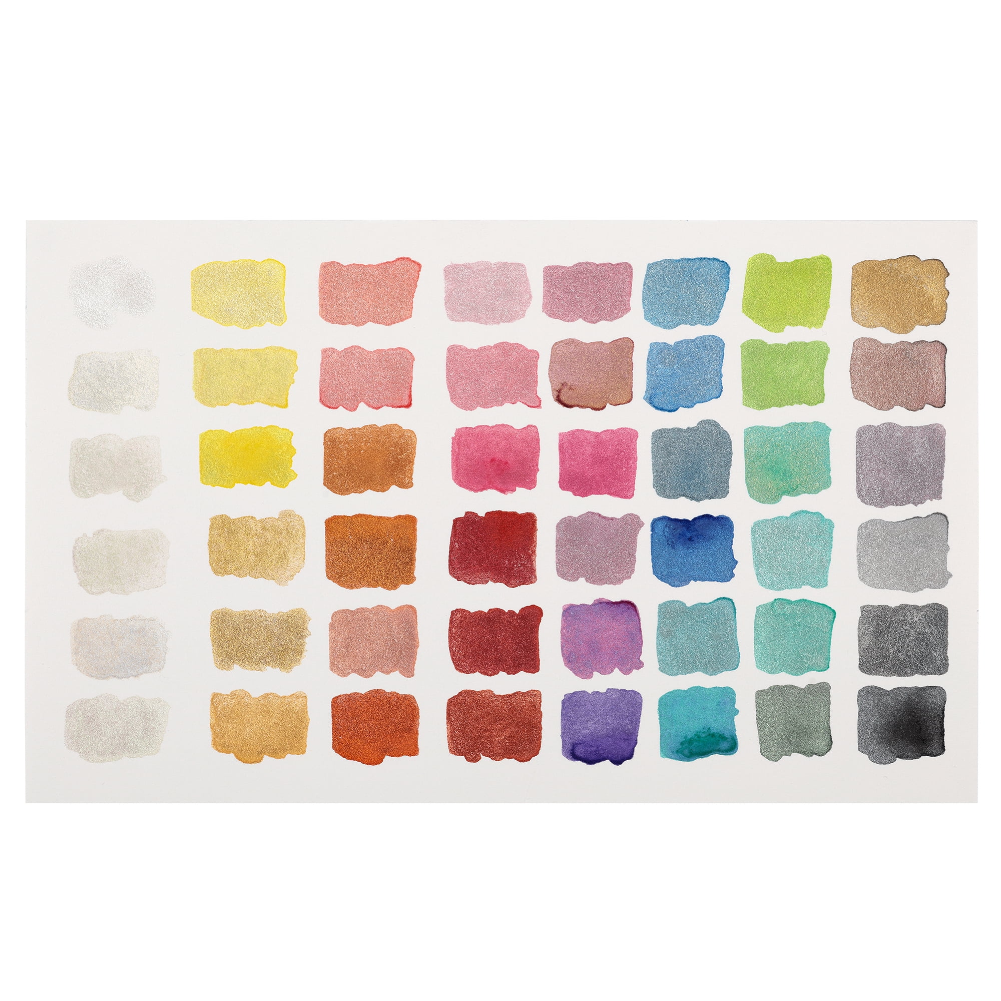 SoHo Urban Artist Metallic Watercolors Set – 48 Vibrant Metallic Half Pans in Travel Case – Professional Shimmer Watercolor Paint Set for Artists, Crafters & Mixed Media