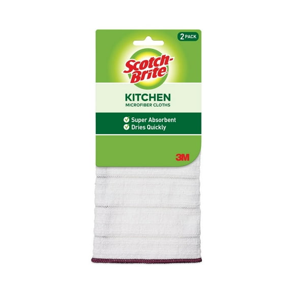 Scotch-Brite 9032-2 11.4 in. x 12.4 in. Microfiber Kitchen Cleaning Cloth - White (24/Carton)
