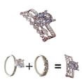 thumbnail image 1 of Plata Zafiro Blanco Compromiso Boda Nupcial Anillo de Moda para las Mujeres para Regalar, 1 of 4