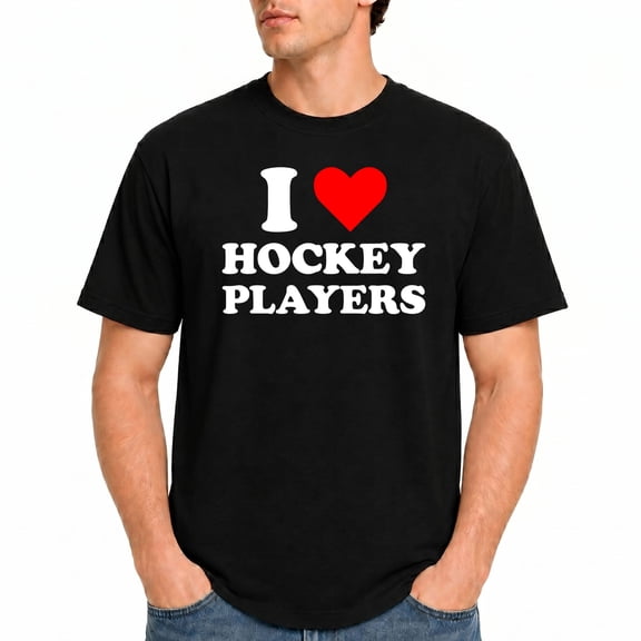 I Heart Hockey Players T-Shirt – Sports Romance Humor – College Campus Wear