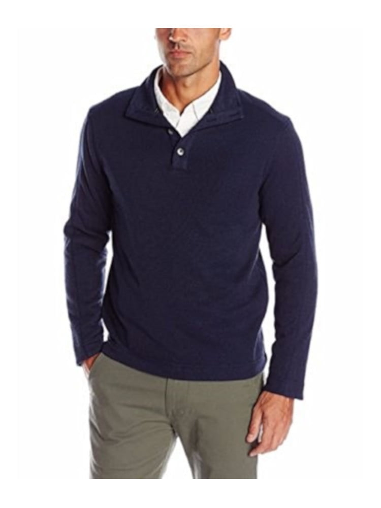 Mock Pullover Sweater, Blue Black Iris 