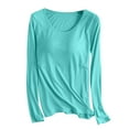 thumbnail image 2 of RYDCOT Womens Long Sleeve Tops Casual T Shirt Built In Bra Pajama Yoga Top Padded Casual Top Tee Shirt with Built In Bra Basic T-Shirts Clearance, 2 of 9