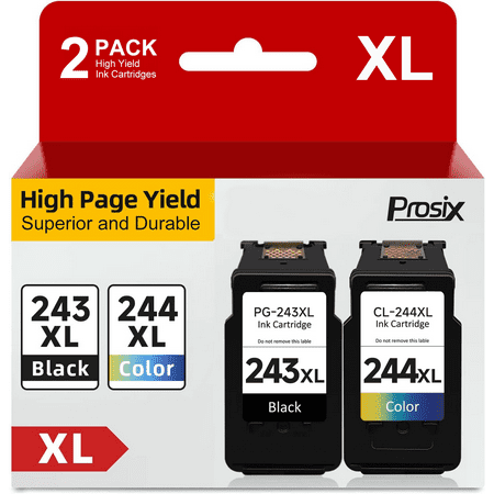 243XL 244XL Ink Cartridges for Canon Ink PG-243 and CL-244 for Canon Pixma TR4520 TR4522 MX492 MX490 TS302 TS202 TS3320 TS3322 MG2520 MG2522 MG2525 Printers (Black, Tri-Color, 2-Pack)