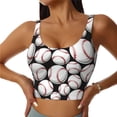 thumbnail image 1 of Balery Cute Baseball Sujetadores deportivos con espalda cruzada para mujer, acolchados, sin costuras, de alto impacto, ideales para yoga, gimnasio, entrenamiento y fitness.-XX-Large, 1 of 8