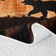 thumbnail image 5 of Manfei Rustic Grizzly Bear Twin Quilt Set, Countryside Pine Tree Twin Coverlet Set, Dark Brown Orange, Black Reversible, 2pcs, 1 Bedspread and 1 Pillowcase, 5 of 7