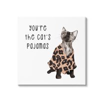 Stupell Industries The Cat's Pajamas Humor Graphic Art Gallery Wrapped Canvas Print Wall Art, Design by Lil' Rue