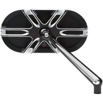 Arlen Ness 13-166 Caged Series Deep Cut Mirror - Right - Black