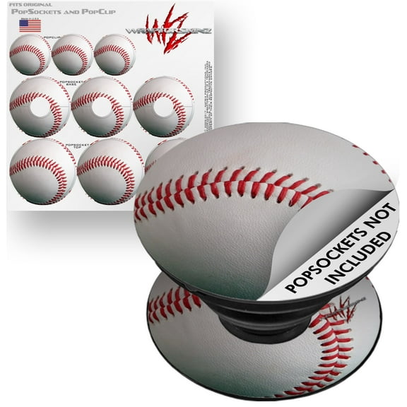 Decal Style Vinyl Skin Wrap 3 Pack for PopSockets Baseball (POPSOCKET NOT INCLUDED) by WraptorSkinz
