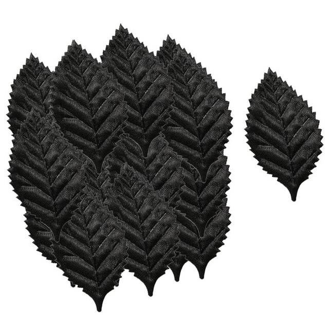 Guirnalda de 100 hojas de flores artificiales para bodas, Navidad, manualidades, color blanco y negro