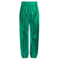 thumbnail image 2 of LiiYii Girls Boys Jazz Stage Performance Costume Shiny Hip Hop Street Dance Harem Pants Metallic Leggings Green 12, 2 of 5