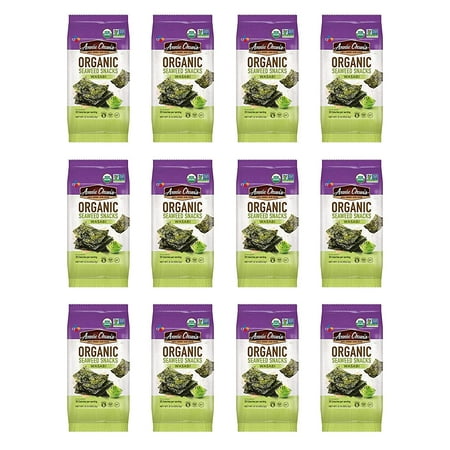 Annie Chuns Organic Seaweed, Wasabi, 0.16-oz (12 Count), Keto, Vegan, & Gluten-Free Snack, Americas #1 Selling Seaweed Snacks