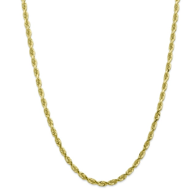 10K Yellow Gold 4.5mm Diamond Cut Quadruple Rope Chain 22 Inch
