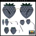 thumbnail image 3 of Womens Funky Strawberry Heart Shape Rimless Lolita Metal Frame Sunglasses Gold - Black, 3 of 8