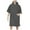 XQBR1-Gray, variant on Women's Hooded Robes Short Sleeve Loose Fit Pullover Bathrobe Solid Lightweight Cape Bath Robe Homewear with Pocket