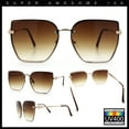 thumbnail image 2 of Womens 1990s Rimless Butterfly Metal Rim Designer Fashion Sunglasses Gold - Brown, 2 of 7