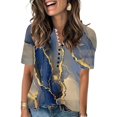 thumbnail image 4 of Camiseta de Manga Corta con Cuello en V Impresa de Verano Casual para Mujeres, Top de Poliéster Ligero de Moda para Uso Diario, Fiesta Y Fecha, 4 of 5
