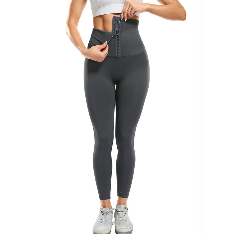VASLANDA Corset Waist Trainer Leggings for Women High Waist Cincher Pants  Tummy Control Butt Lift Body Shaper