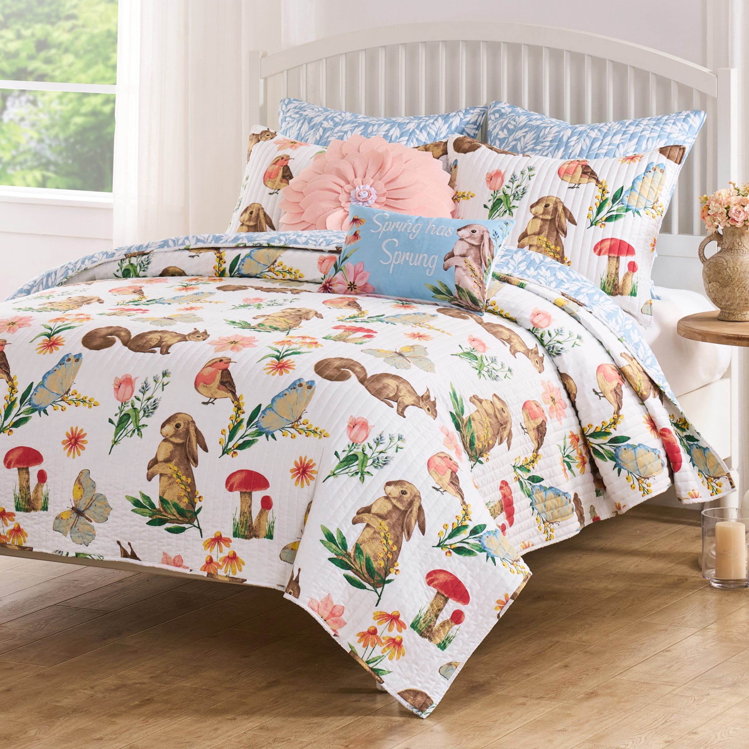 Greenland Home Fashions Willow Spring Garden Reversible Quilt Set, Teen-Adult, 2-Piece Twin/XL