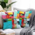 thumbnail image 3 of Outdoor Pillow Cover Abstract Blue Orange Set of 2 Waterproof Throw Pillowcases Painting Graffiti Decorative Patio Furniture Pillows for Couch Garden Indoor & Outdoor Use, 3 of 9