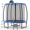 thumbnail image 2 of Gymax 8FT Recreational Trampoline W/ Basketball Hoop Safety Enclosure Net Ladder, 2 of 10