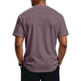 thumbnail image 4 of LTTVQM Men's Tee Henley Neck Three Button Short Sleeve Blouse Soft Light Travel Daily Casual Tops Light Purple 2XL, 4 of 5