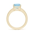 thumbnail image 2 of Angara Natural 3 Ct. Aquamarine with Diamond Classic Ring in 14K Yellow Gold for Women (Ring Size: 10.5), 2 of 12