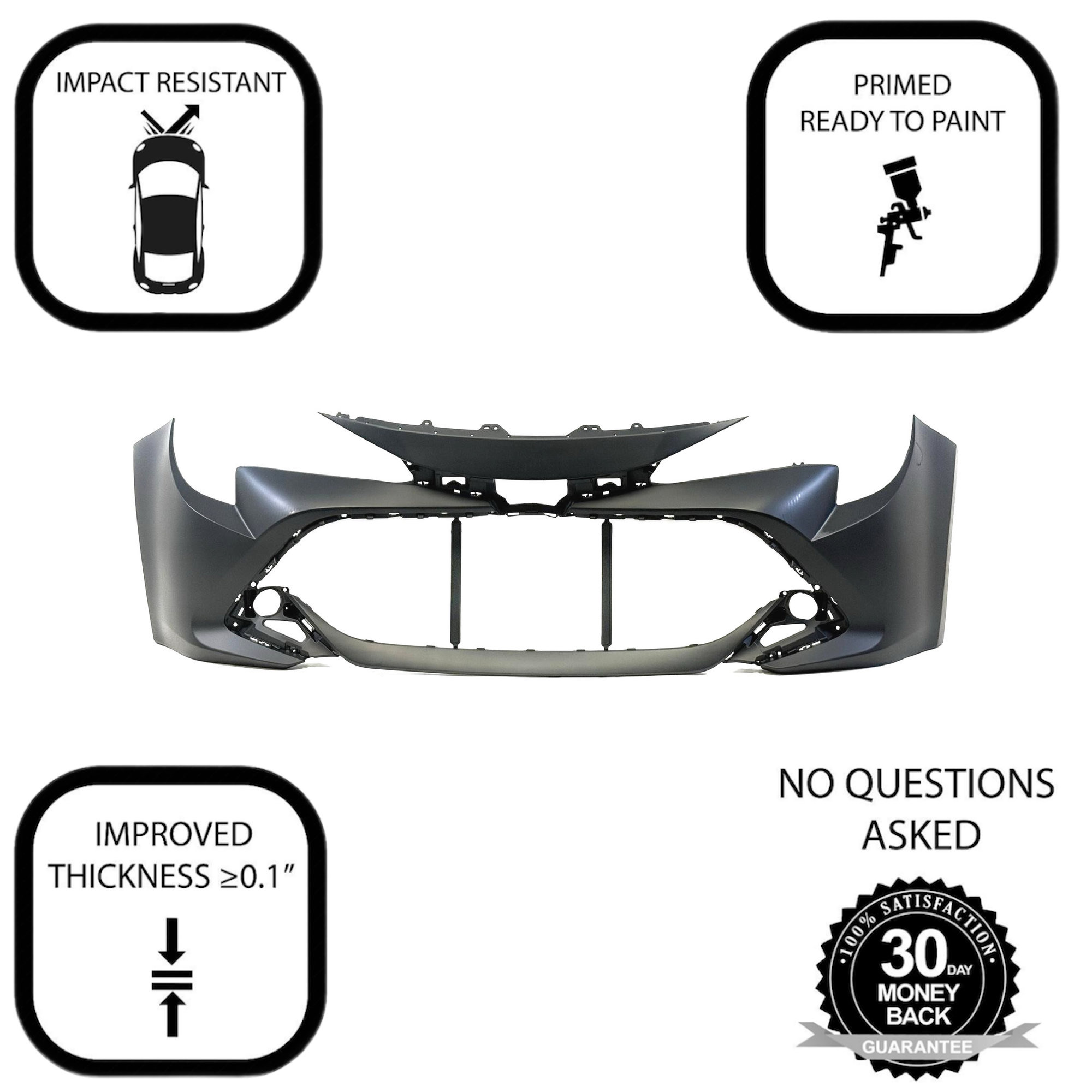 DCP Front Bumper Cover for 2019-2020 Toyota Corolla Base SE XSE 5211912994 TO1000446