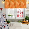 thumbnail image 5 of Orange Leaf Curtain Valances for Windows, Kitchen Valance Window Treatments Panel 2 Pack, Tropical Botanical Palm Leaf Modernism Rod Pocket Short Curtains for Bathroom Bedroom 42 x 12 Inch, 5 of 8